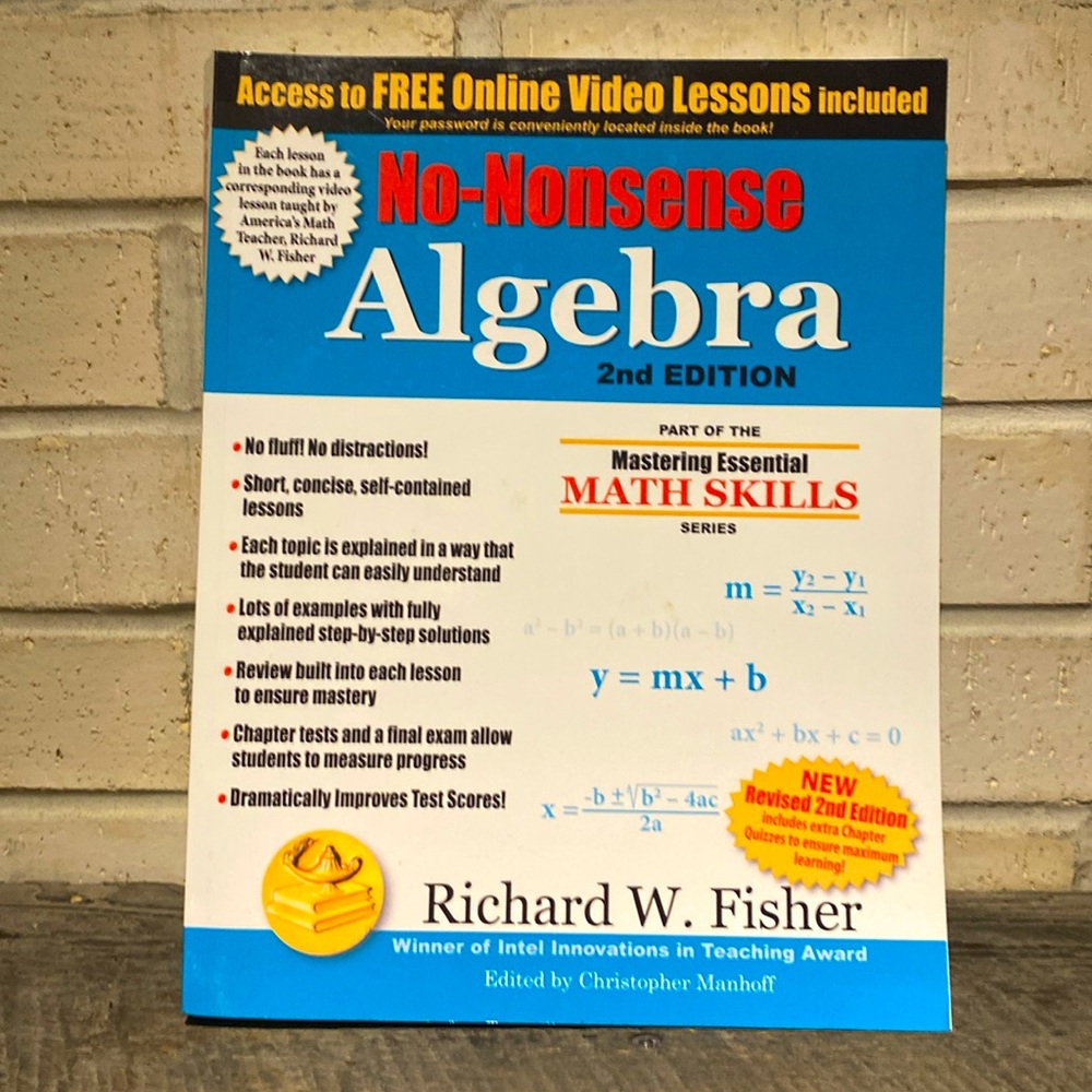 📚NWT📚 No Nonsense Algebra Book-2nd Edition